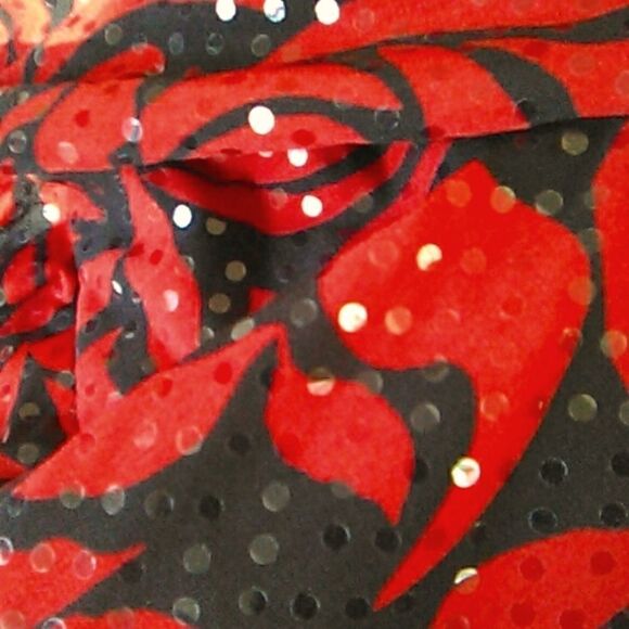 J.B.S. Sparkly Red and Black Swing Dress - Picture 10 of 10